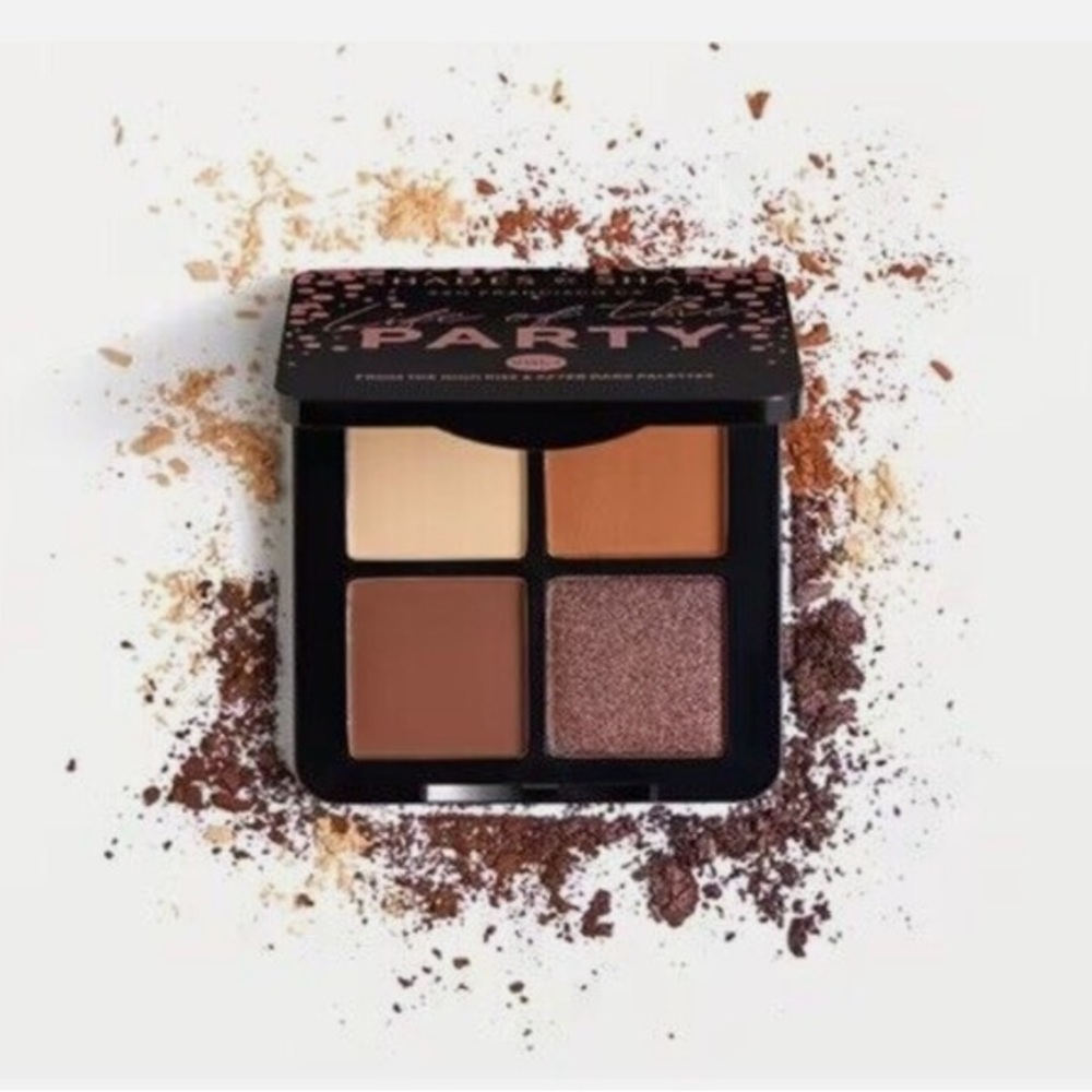 Neutral Brown Party Eyeshadow Quad – Warm Brown & Shimmer